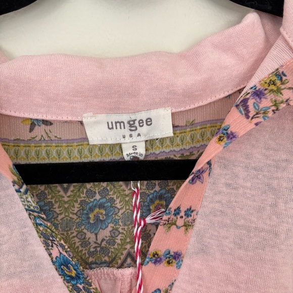 NWT Umgee | Pink Boho Top with Floral Sleeves | Size Small - Picture 6 of 16
